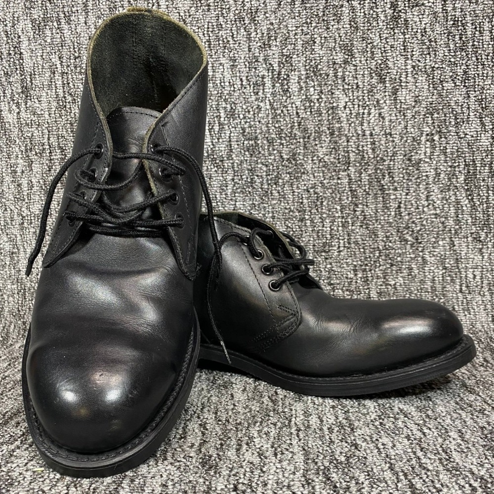 VTG 1988 US Military Addison Leather Chukka Boots Mens 9 W Black Biltrite Soles